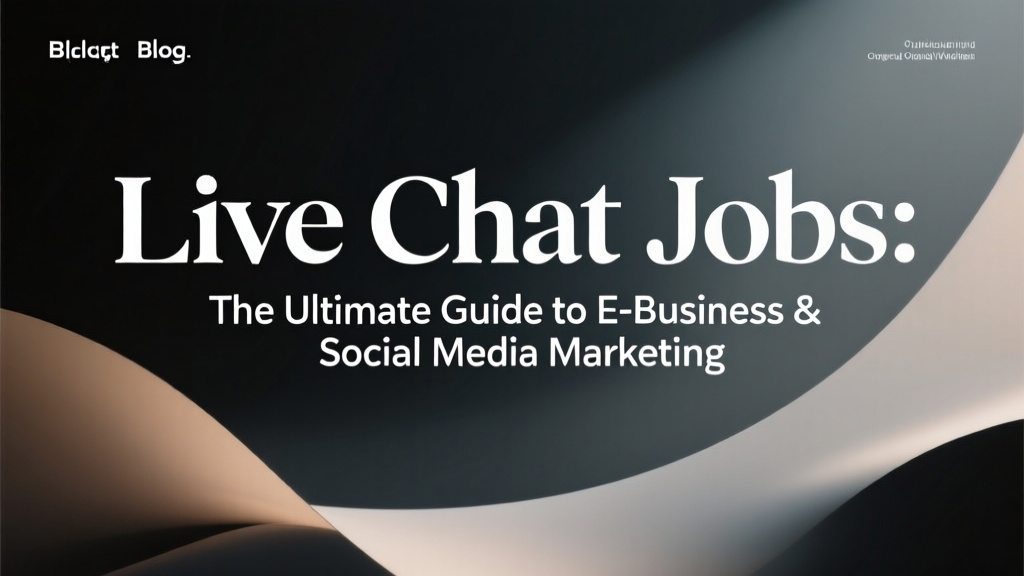 Title image for an article on live chat jobs, featuring the title text against a dark and abstract wave background. The article covers e-business and social media marketing.