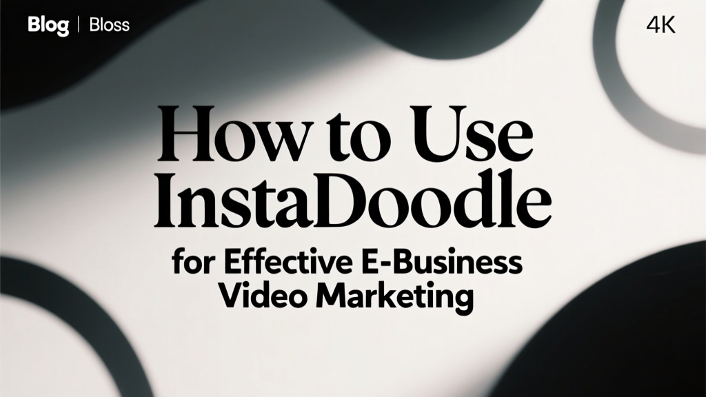 Image with the title "How to Use InstaDoodle for Effective E-Business Video Marketing" presented in large, bold, black text on a clean, light background.