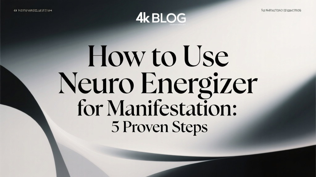 Title graphic: "How to Use Neuro Energizer for Manifestation: 5 Proven Steps" on a gradient background.